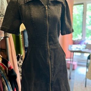 She + Sky Black Denim Mini Dress